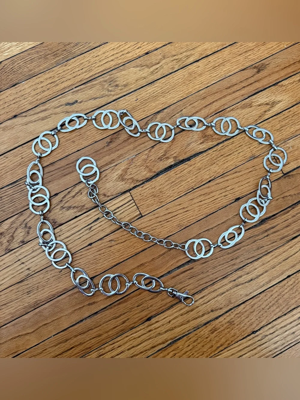 Silver Geometric Chain Belt